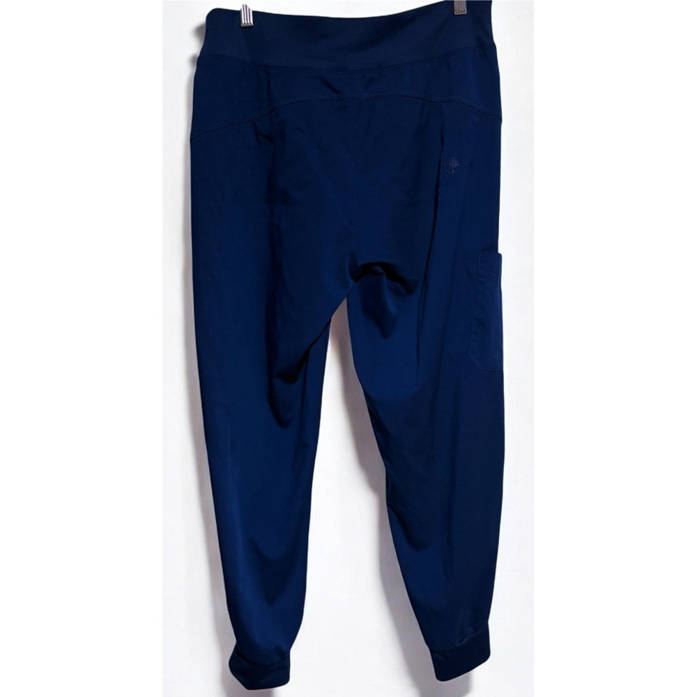 Purple Label By Healing Hands Tara Yoga Jogger Scrub Pants Size Medium Navy Blue